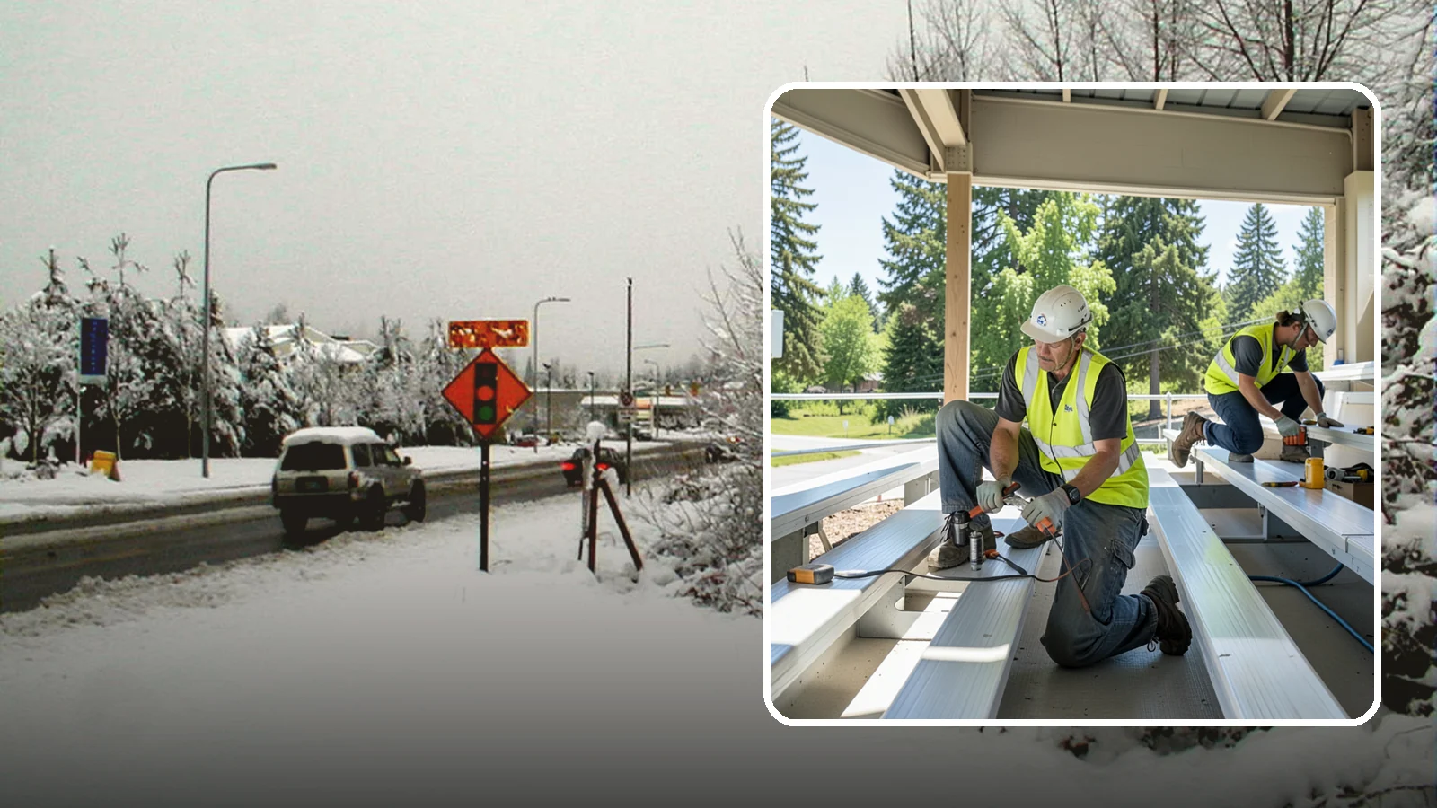 Bleacher Repairs in Newcastle, King County, WA - Repair of damaged bleacher components to keep public spectator seating safe and code-compliant.