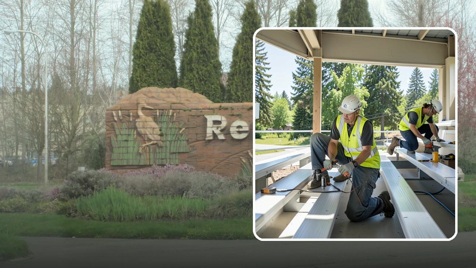 Bleacher Repairs in Renton, King County, WA - Repair of damaged bleacher components to keep public spectator seating safe and code-compliant.