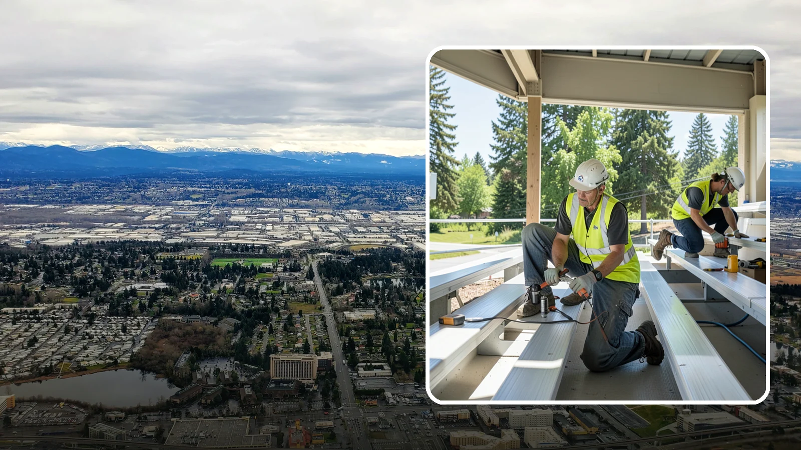 Bleacher Repairs in SeaTac, King County, WA - Repair of damaged bleacher components to keep public spectator seating safe and code-compliant.