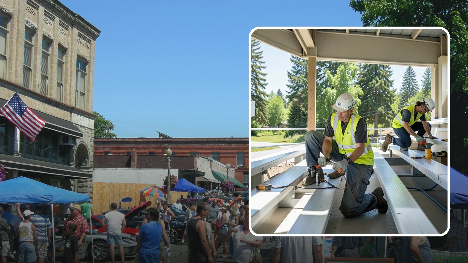Bleacher Repairs in Snohomish, Snohomish County, WA - Repair of damaged bleacher components to keep public spectator seating safe and code-compliant.
