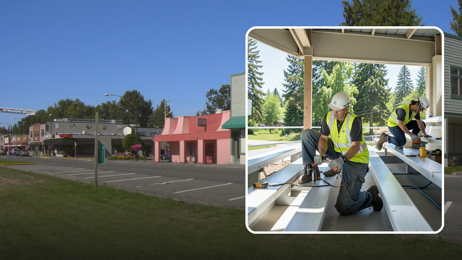 Bleacher Repairs in Snoqualmie, King County, WA - Repair of damaged bleacher components to keep public spectator seating safe and code-compliant.