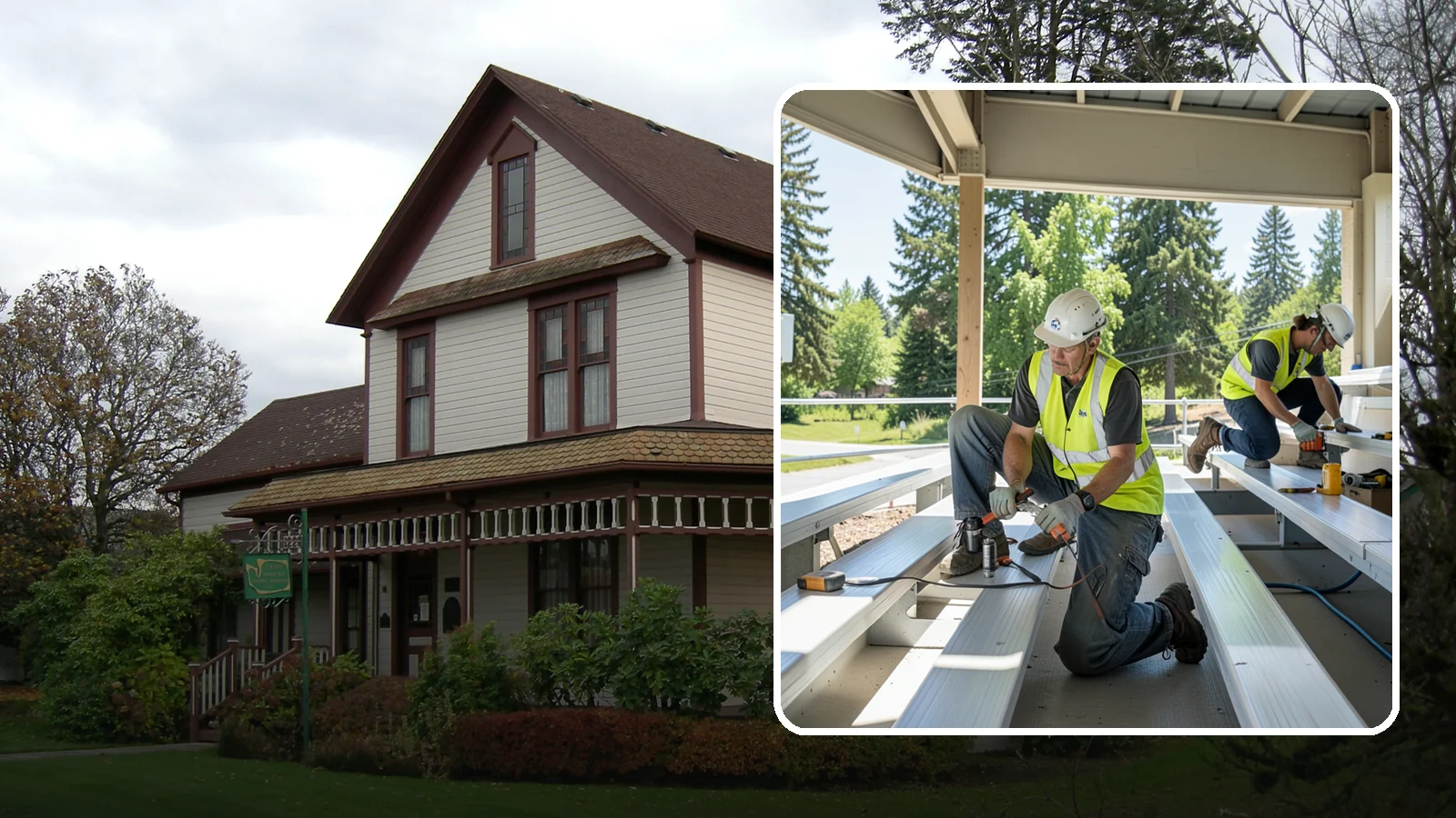 Bleacher Repairs in Sumner, Pierce County, WA - Repair of damaged bleacher components to keep public spectator seating safe and code-compliant.