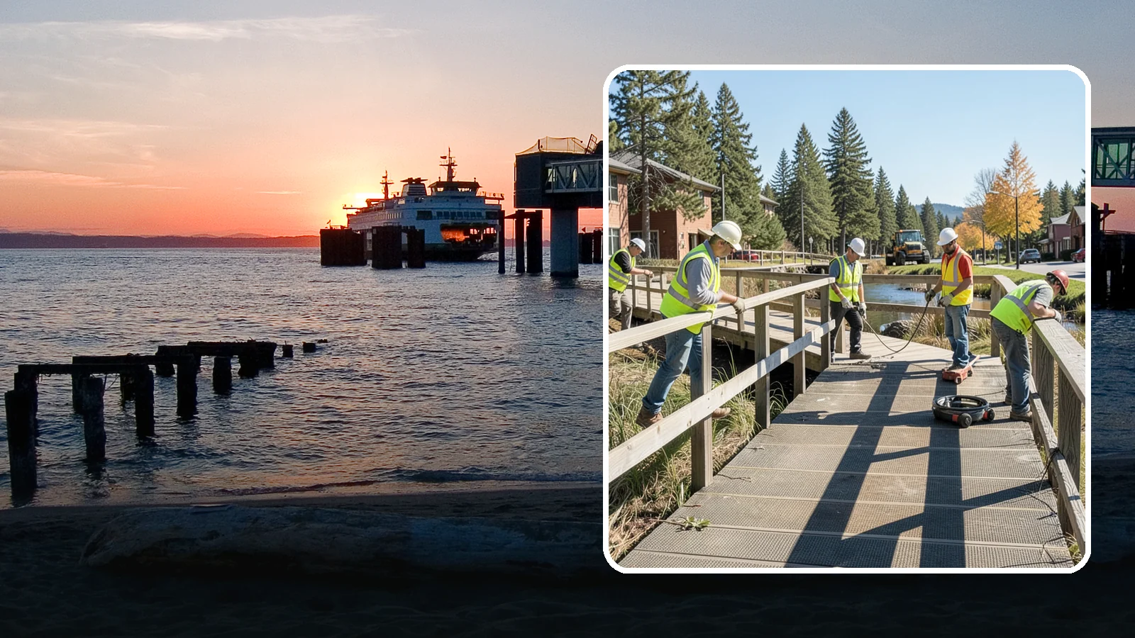 Boardwalk Repairs in Edmonds, Snohomish County, WA - We repair boardwalks and elevated walkways over wetlands and shorelines with durable, slip-resistant decking.