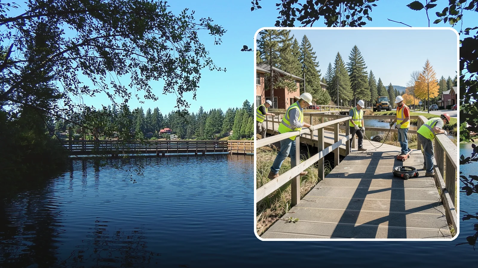 Boardwalk Repairs in Federal Way, King County, WA - We repair boardwalks and elevated walkways over wetlands and shorelines with durable, slip-resistant decking.