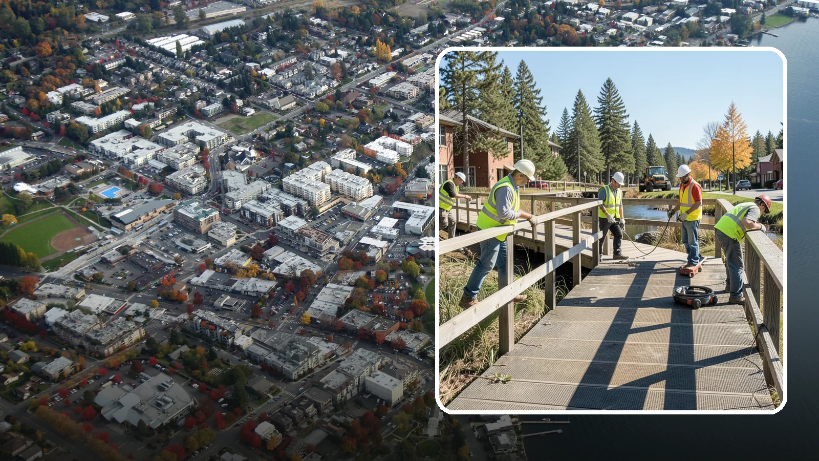 Boardwalk Repairs in Kirkland, King County, WA - We repair boardwalks and elevated walkways over wetlands and shorelines with durable, slip-resistant decking.