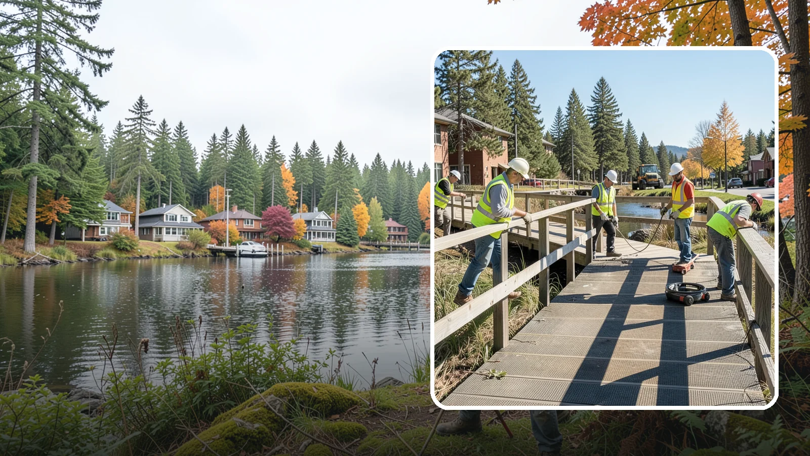 Boardwalk Repairs in La Conner, Skagit County, WA - We repair boardwalks and elevated walkways over wetlands and shorelines with durable, slip-resistant decking.