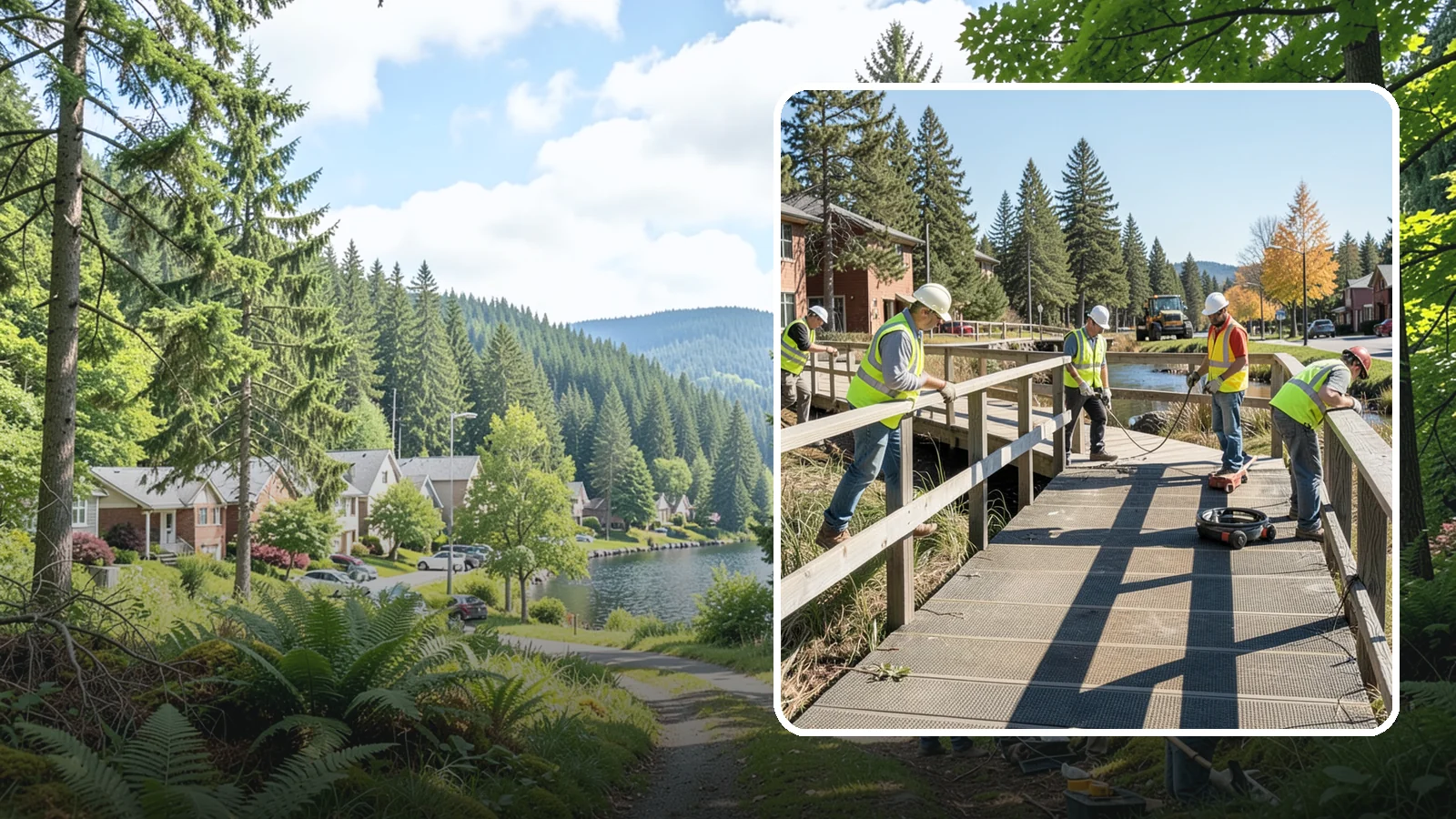 Boardwalk Repairs in Lake Forest Park, King County, WA - We repair boardwalks and elevated walkways over wetlands and shorelines with durable, slip-resistant decking.