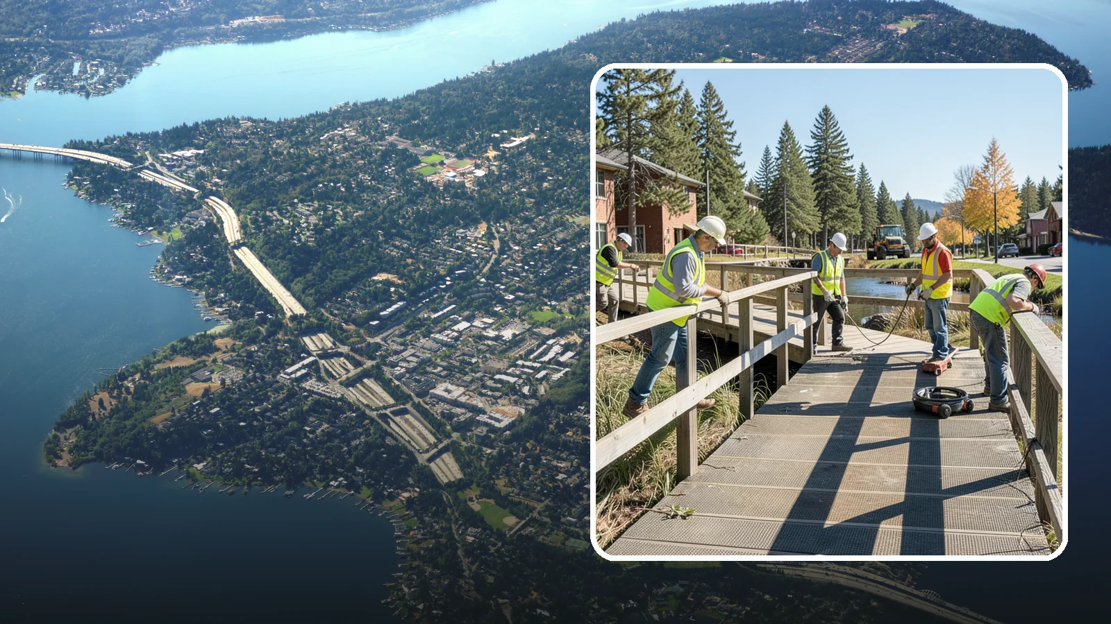 Boardwalk Repairs in Mercer Island, King County, WA - We repair boardwalks and elevated walkways over wetlands and shorelines with durable, slip-resistant decking.