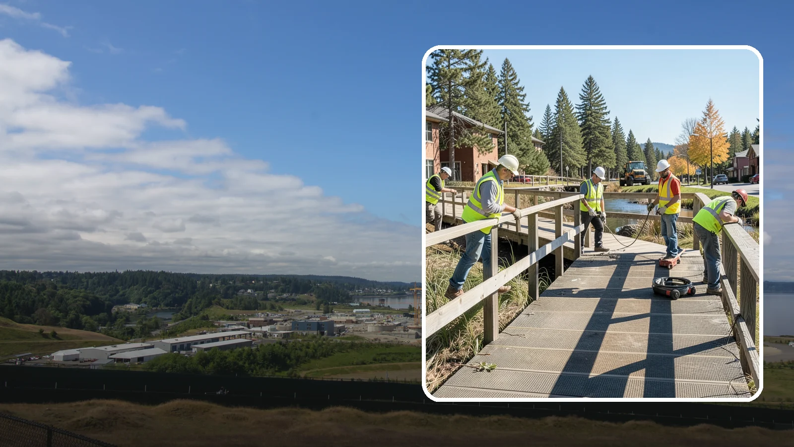 Boardwalk Repairs in University Place, Pierce County, WA - We repair boardwalks and elevated walkways over wetlands and shorelines with durable, slip-resistant decking.