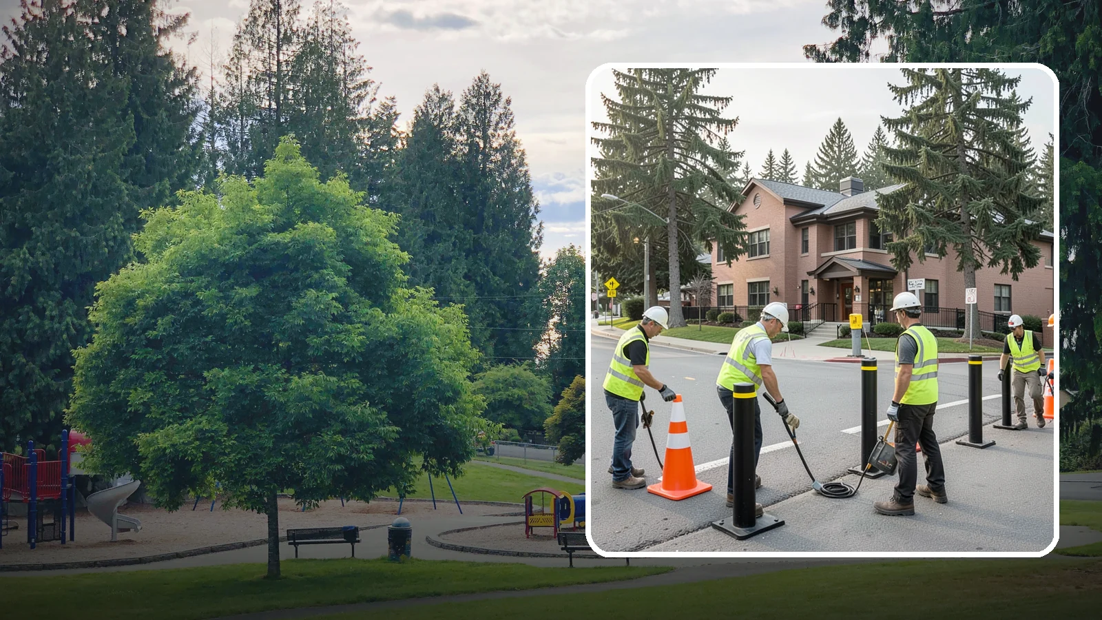 Bollard & Barrier Installation in Bonney Lake, Pierce County, WA - Bollard and security barrier installation that protects public buildings, entrances, and gathering spaces.