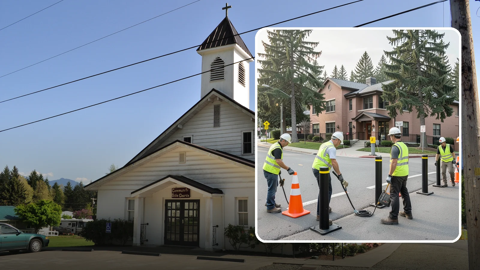 Bollard & Barrier Installation in Concrete, Skagit County, WA - Bollard and security barrier installation that protects public buildings, entrances, and gathering spaces.