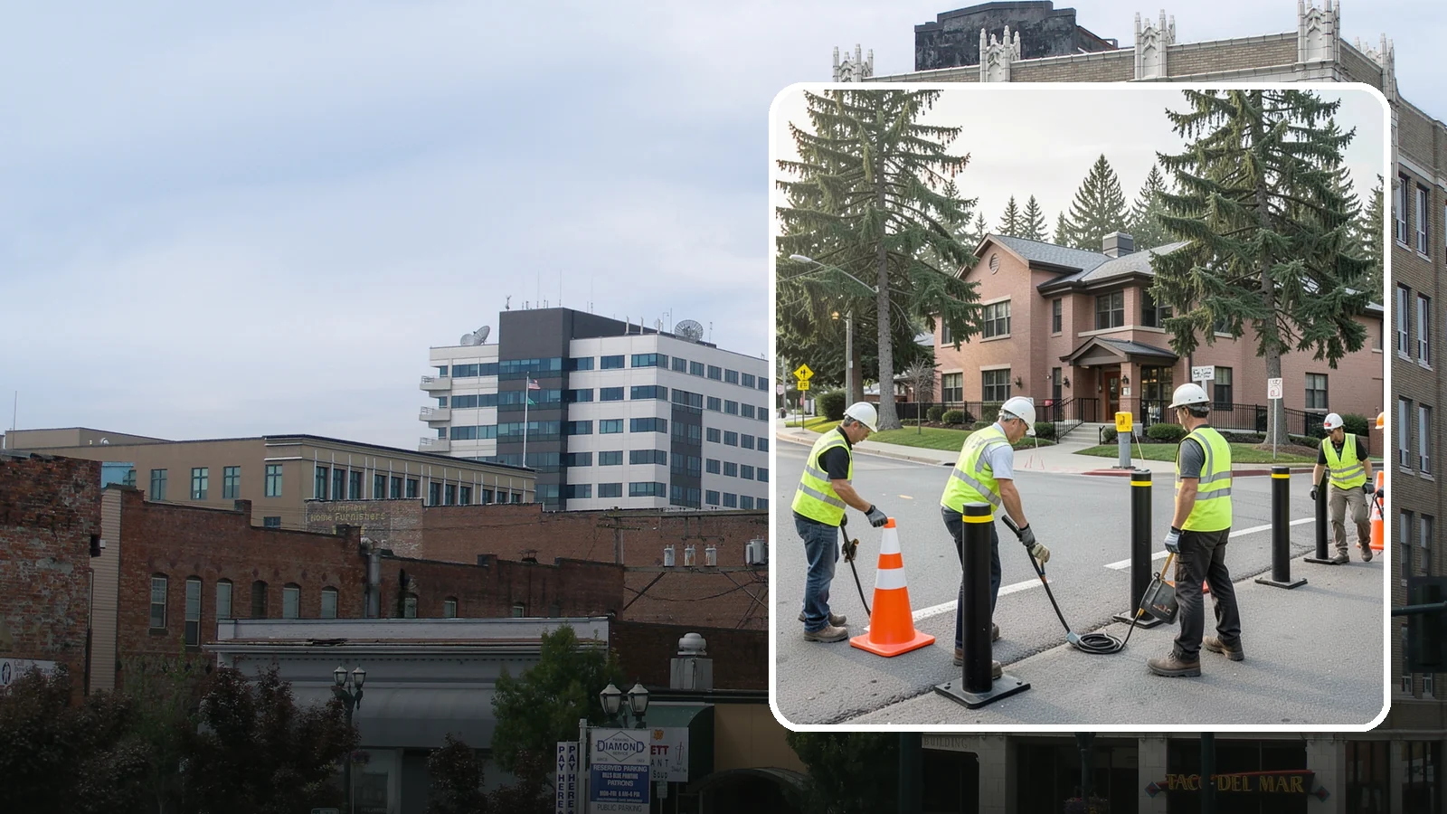 Bollard & Barrier Installation in Everett, Snohomish County, WA - Bollard and security barrier installation that protects public buildings, entrances, and gathering spaces.