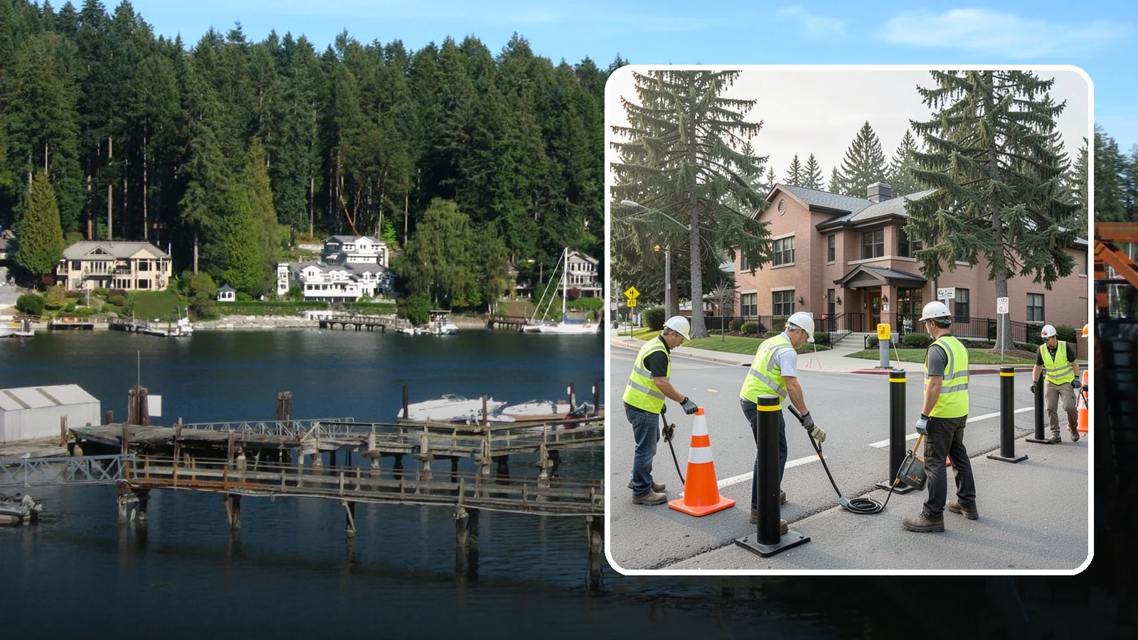 Bollard & Barrier Installation in Gig Harbor, Pierce County, WA - Bollard and security barrier installation that protects public buildings, entrances, and gathering spaces.