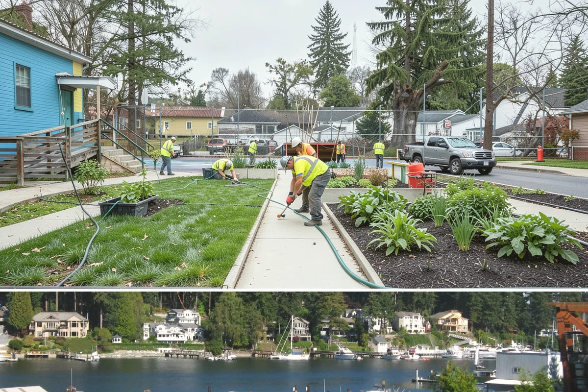 Bollard & Barrier Installation in Gig Harbor, Pierce County, WA - Bollard installation runs year-round, with foundation excavation easiest in the drier months.