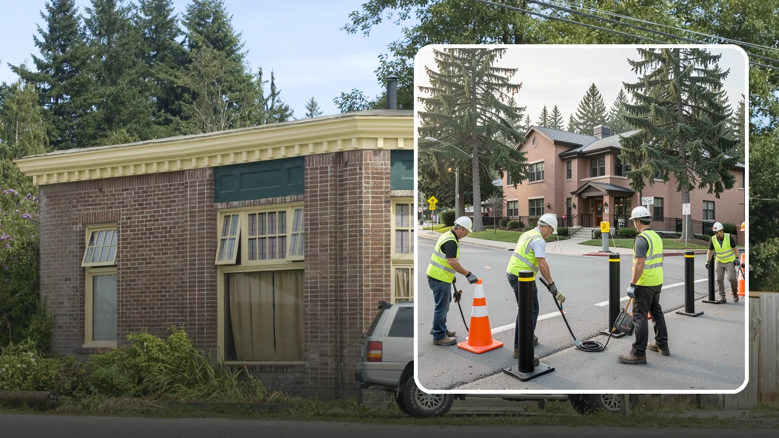 Bollard & Barrier Installation in Hamilton, Skagit County, WA - Bollard and security barrier installation that protects public buildings, entrances, and gathering spaces.