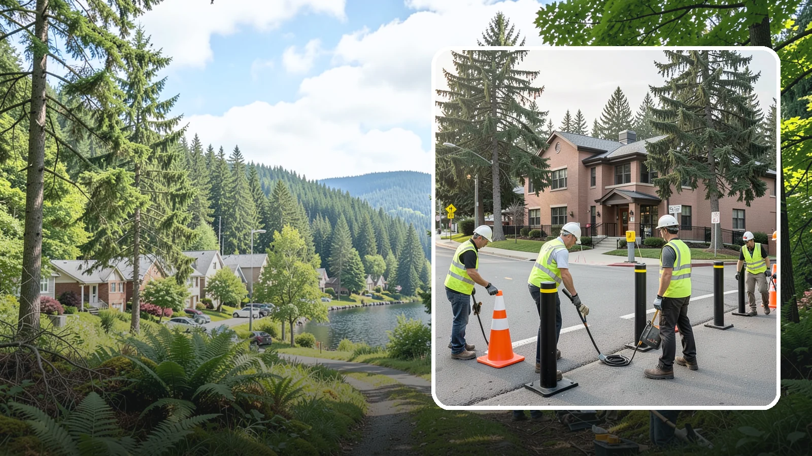 Bollard & Barrier Installation in Lake Forest Park, King County, WA - Bollard and security barrier installation that protects public buildings, entrances, and gathering spaces.