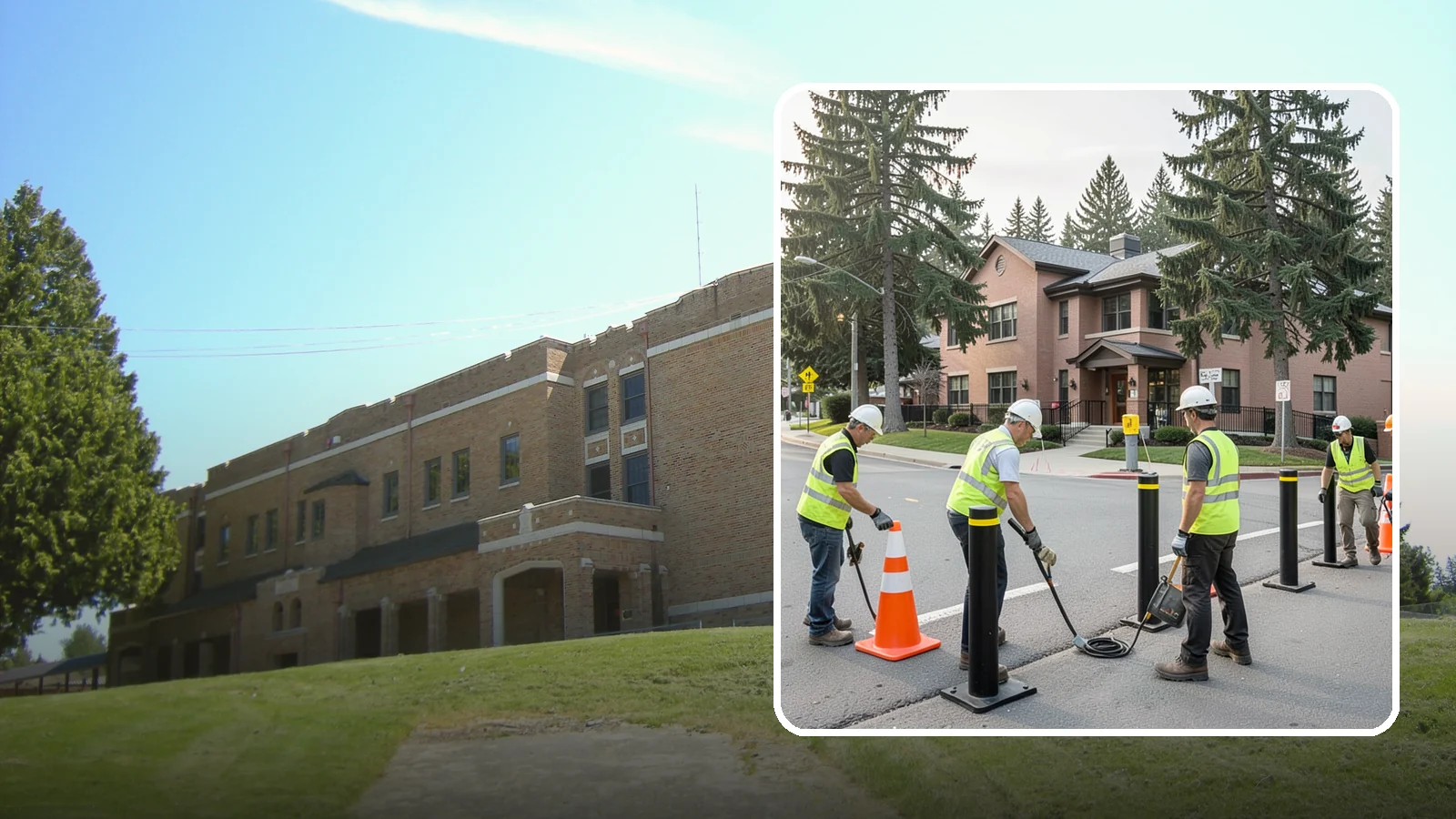 Bollard & Barrier Installation in Maple Valley, King County, WA - Bollard and security barrier installation that protects public buildings, entrances, and gathering spaces.