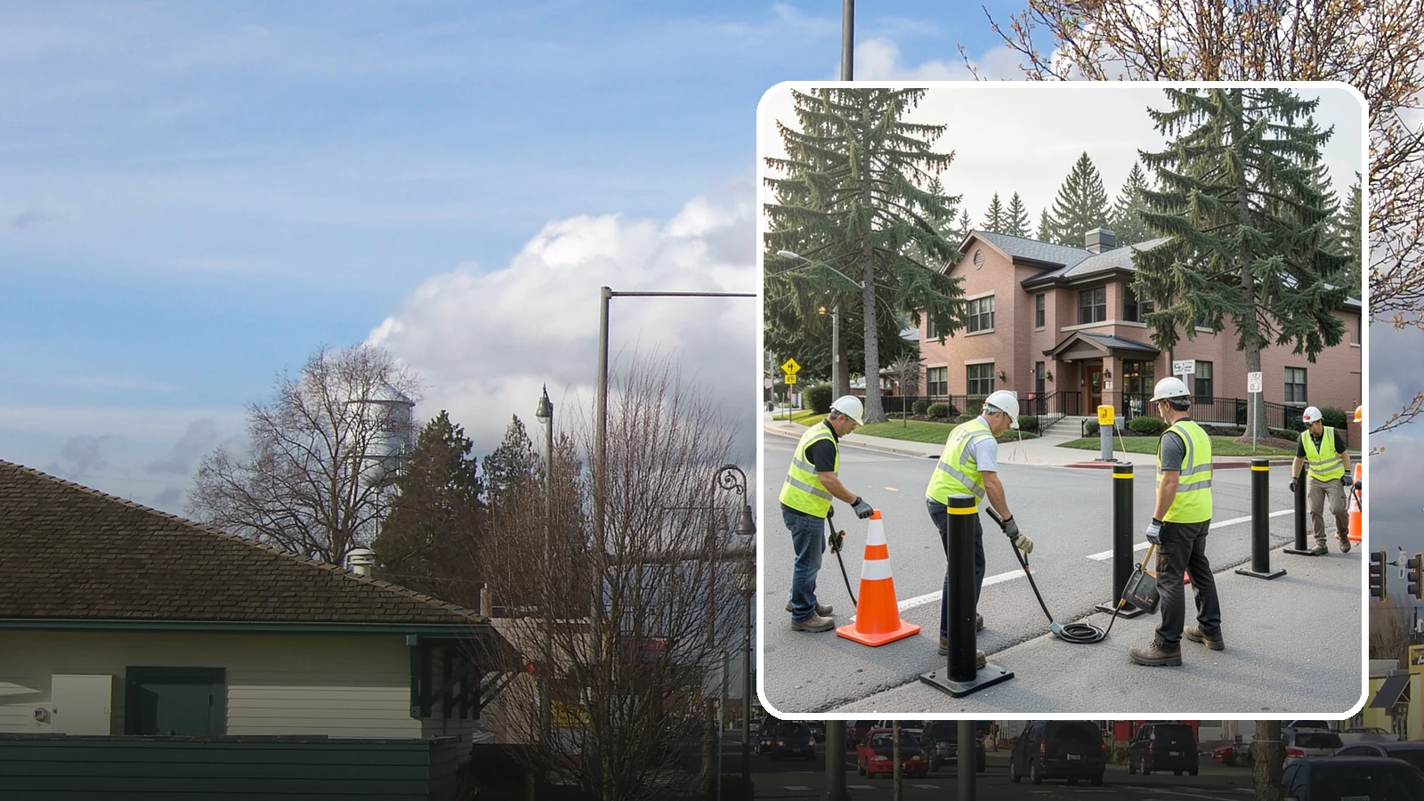 Bollard & Barrier Installation in Marysville, Snohomish County, WA - Bollard and security barrier installation that protects public buildings, entrances, and gathering spaces.