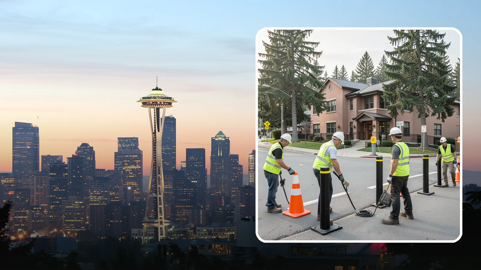 Bollard & Barrier Installation in Seattle, King County, WA - Bollard and security barrier installation that protects public buildings, entrances, and gathering spaces.