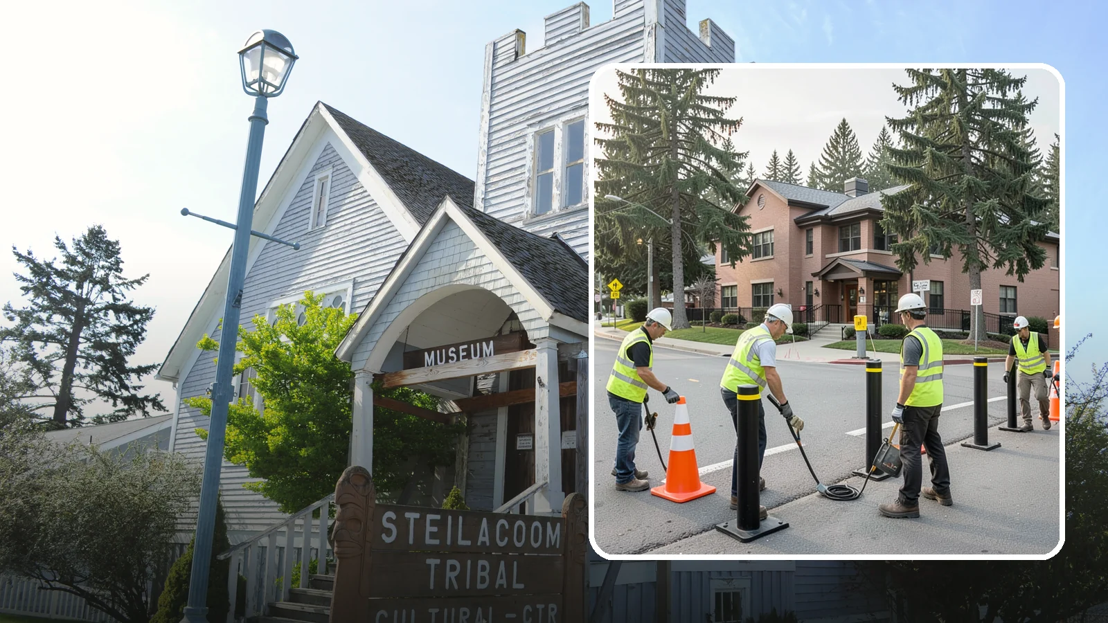 Bollard & Barrier Installation in Steilacoom, Pierce County, WA - Bollard and security barrier installation that protects public buildings, entrances, and gathering spaces.