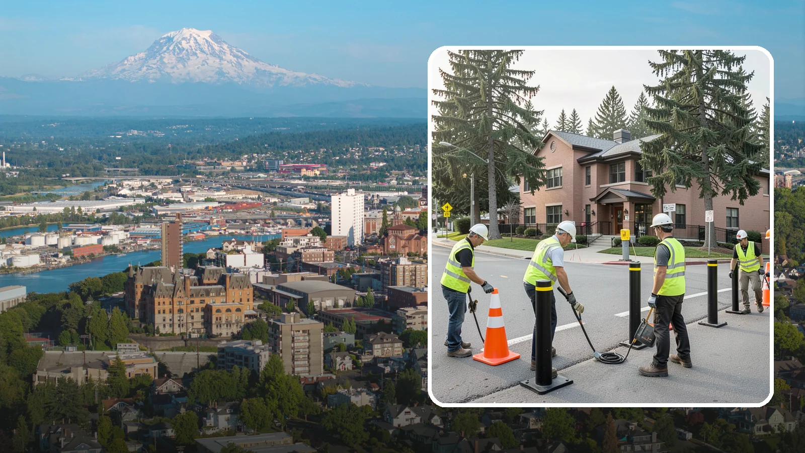 Bollard & Barrier Installation in Tacoma, Pierce County, WA - Bollard and security barrier installation that protects public buildings, entrances, and gathering spaces.