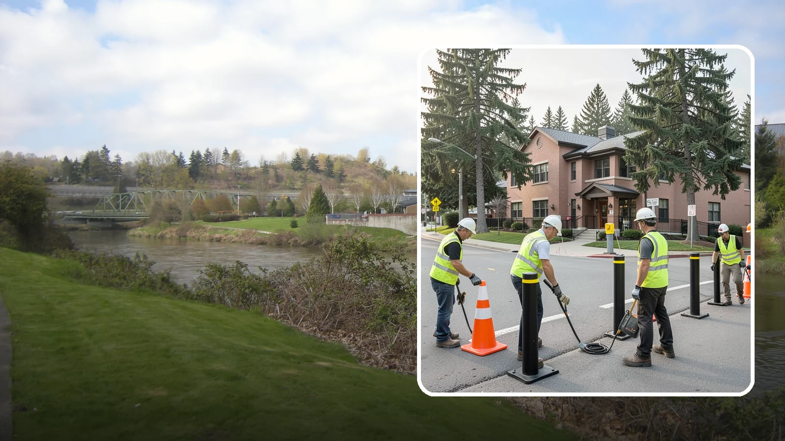 Bollard & Barrier Installation in Tukwila, King County, WA - Bollard and security barrier installation that protects public buildings, entrances, and gathering spaces.