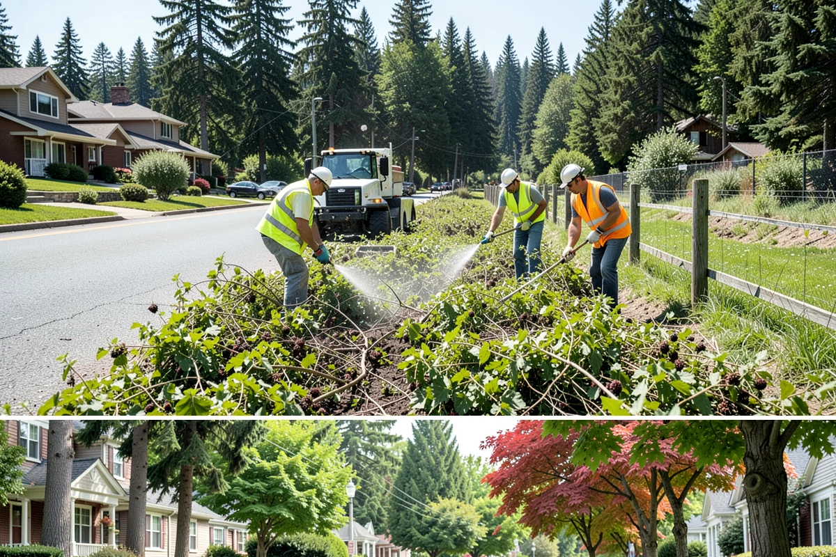Bollard Installation in Beaux Arts Village, King County, WA - Bollard installation proceeds year-round, with drier conditions preferred for foundation excavation and concrete curing.