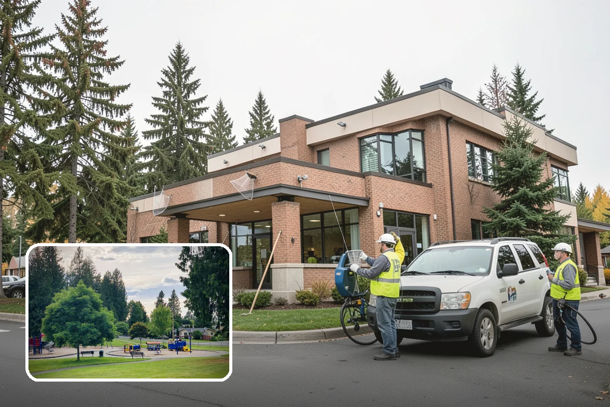 Bollard Installation in Bonney Lake, Pierce County, WA - Controls vehicle access and protects pedestrian areas
