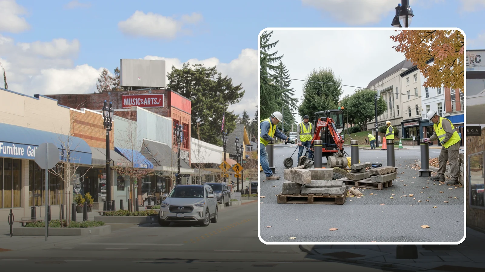 Bollard Installation in Bothell, King County, WA - Install fixed, removable, and security bollards to control vehicle access and protect public spaces.