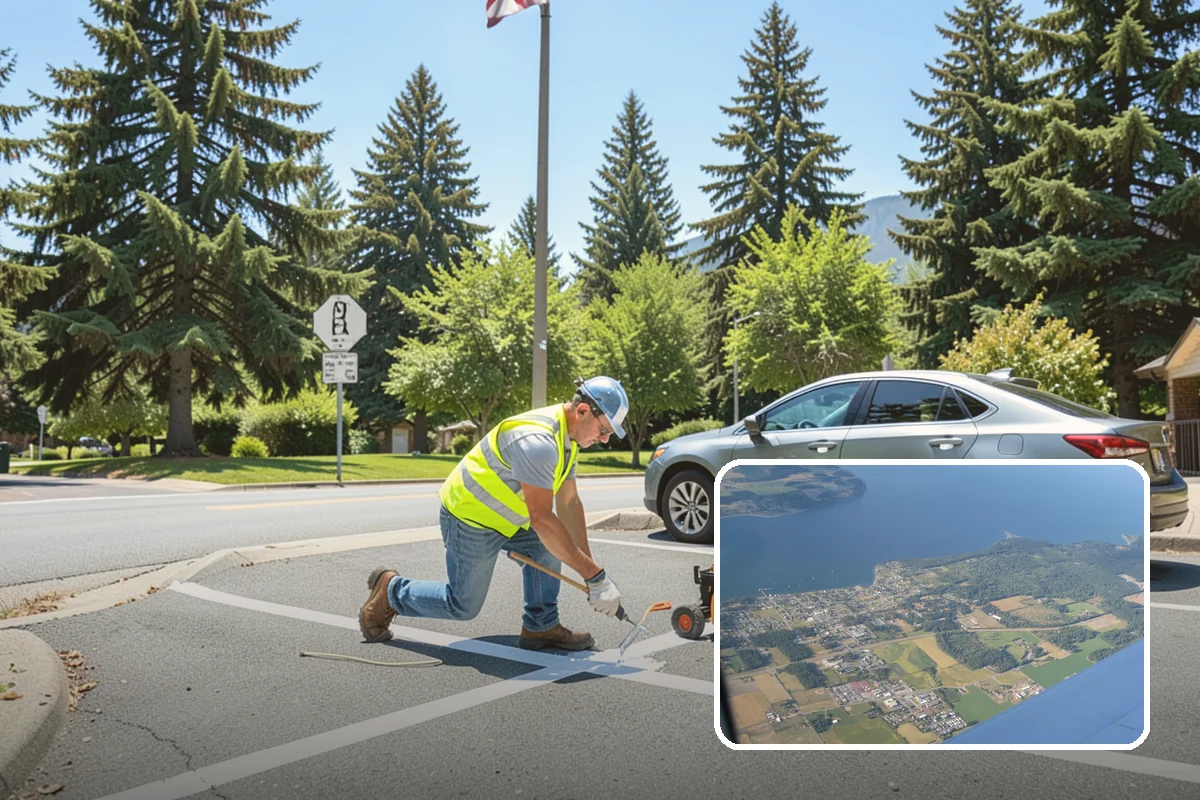 Bollard Installation in Coupeville, Island County, WA - Controls vehicle access and protects pedestrian areas