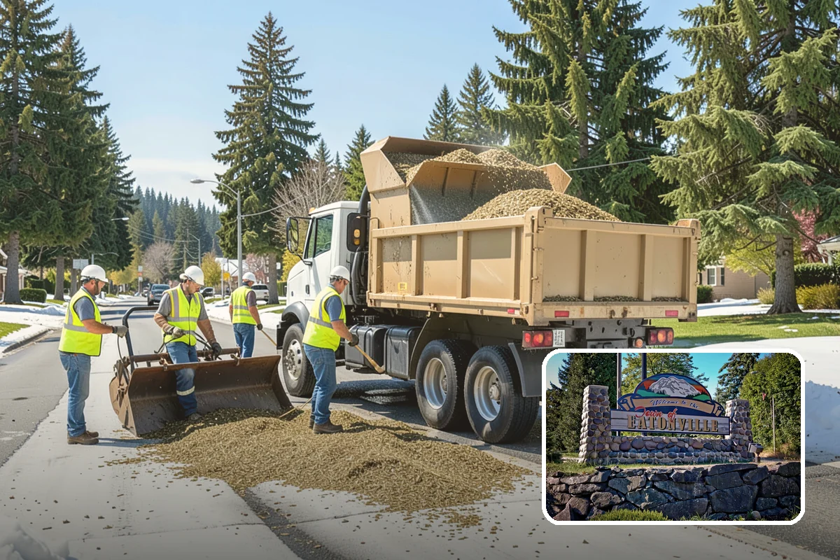 Bollard Installation in Eatonville, Pierce County, WA - Controls vehicle access and protects pedestrian areas