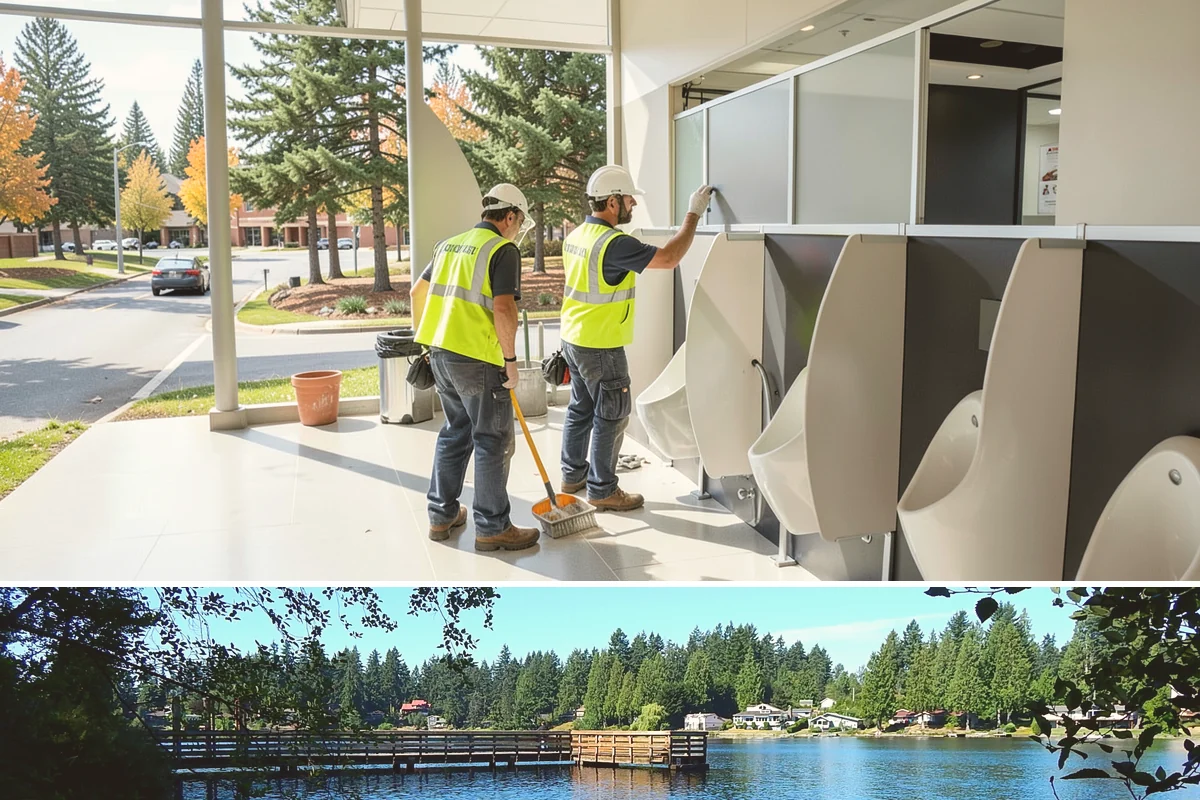 Bollard Installation in Federal Way, King County, WA - Bollard installation proceeds year-round, with drier conditions preferred for foundation excavation and concrete curing.