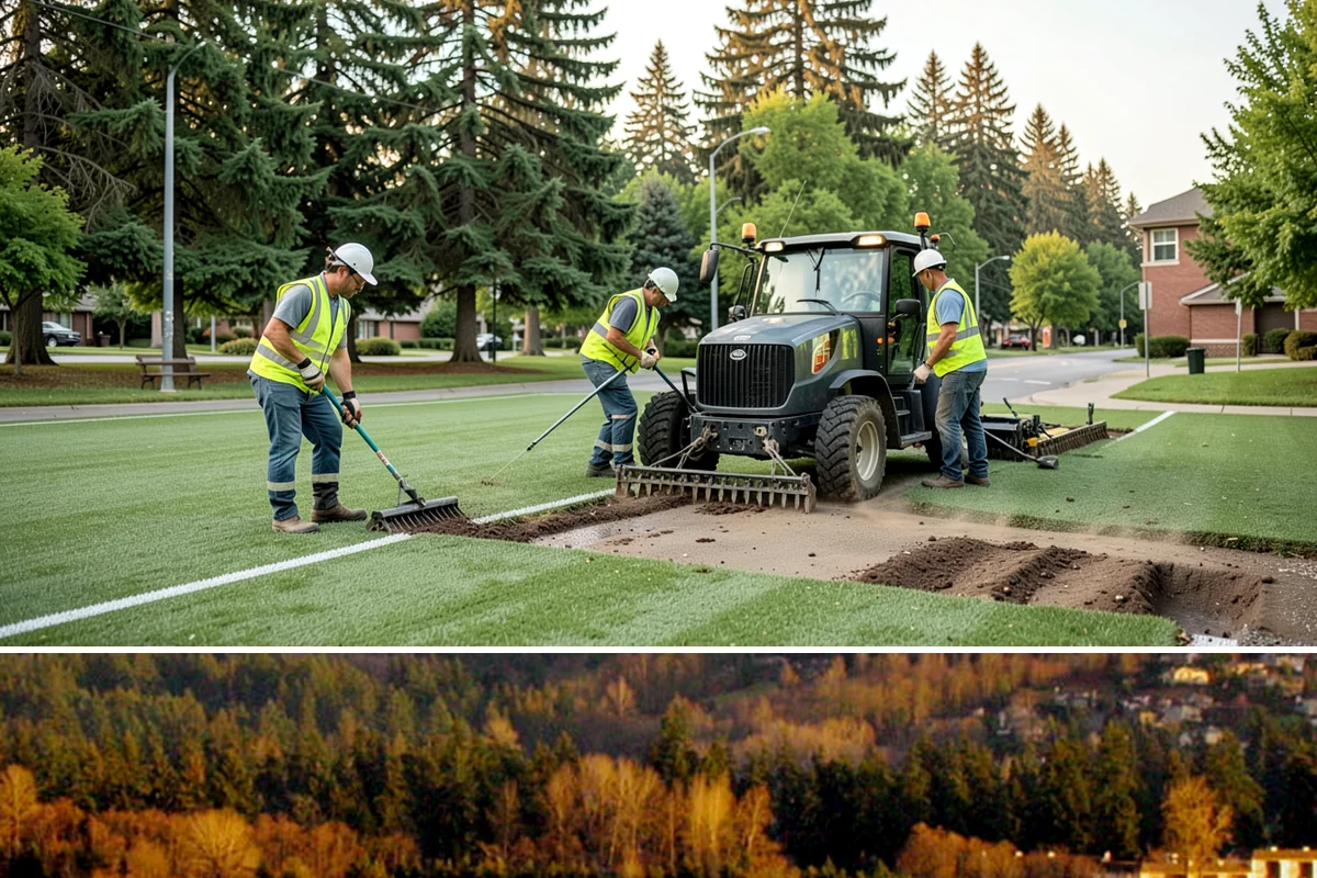 Bollard Installation in Kenmore, King County, WA - Bollard installation proceeds year-round, with drier conditions preferred for foundation excavation and concrete curing.
