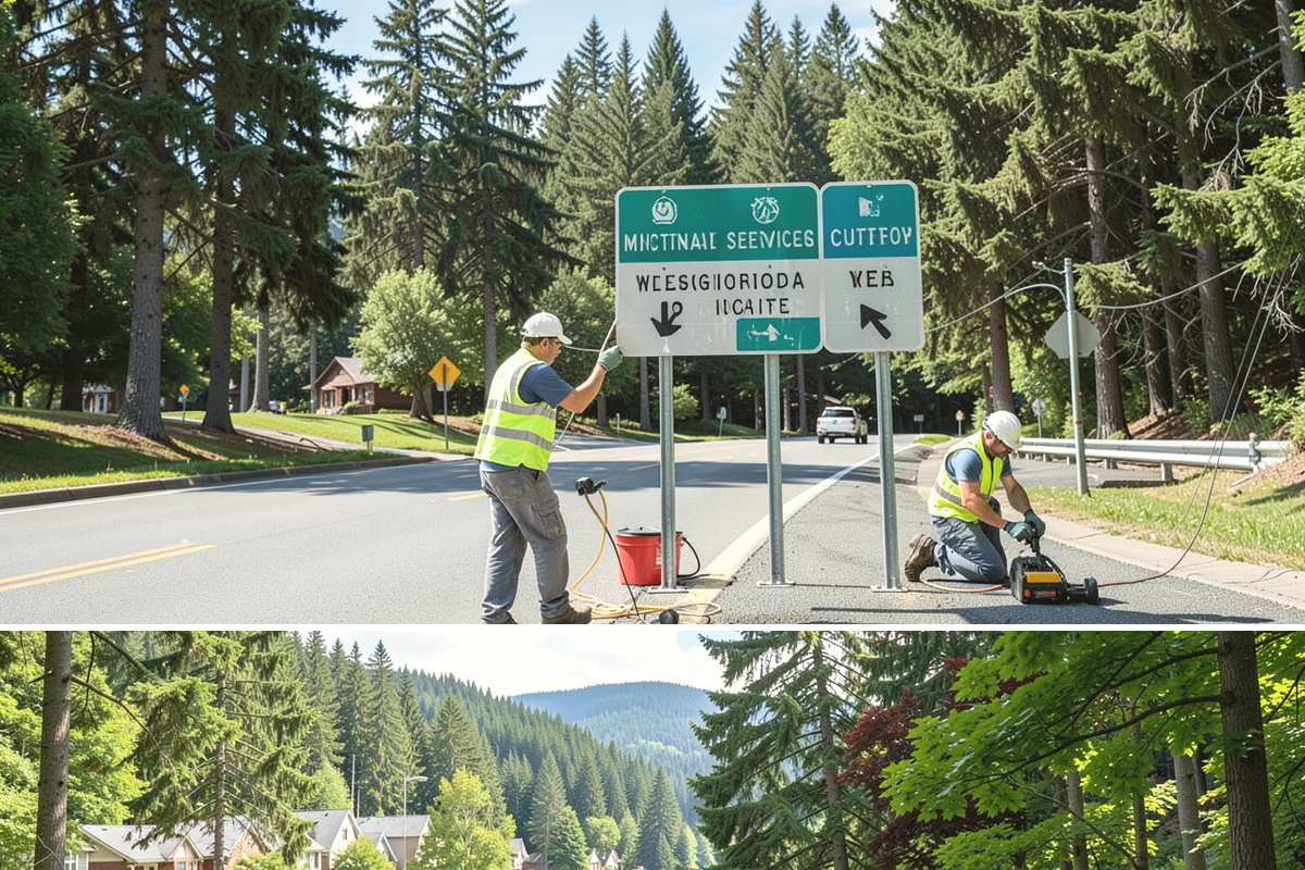 Bollard Installation in Lake Forest Park, King County, WA - Bollard installation proceeds year-round, with drier conditions preferred for foundation excavation and concrete curing.