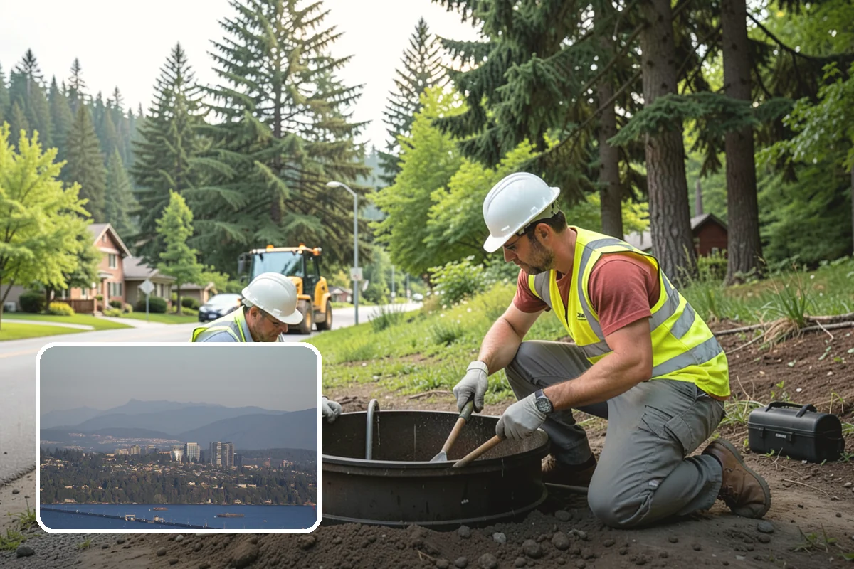 Bollard Installation in Medina, King County, WA - Controls vehicle access and protects pedestrian areas
