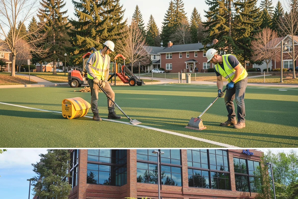 Bollard Installation in Mountlake Terrace, Snohomish County, WA - Bollard installation proceeds year-round, with drier conditions preferred for foundation excavation and concrete curing.