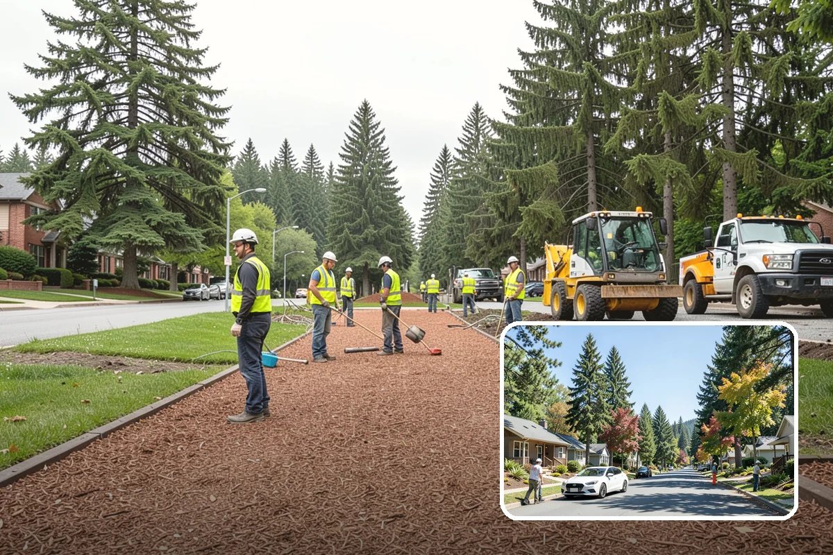 Bollard Installation in Orting, Pierce County, WA - Controls vehicle access and protects pedestrian areas