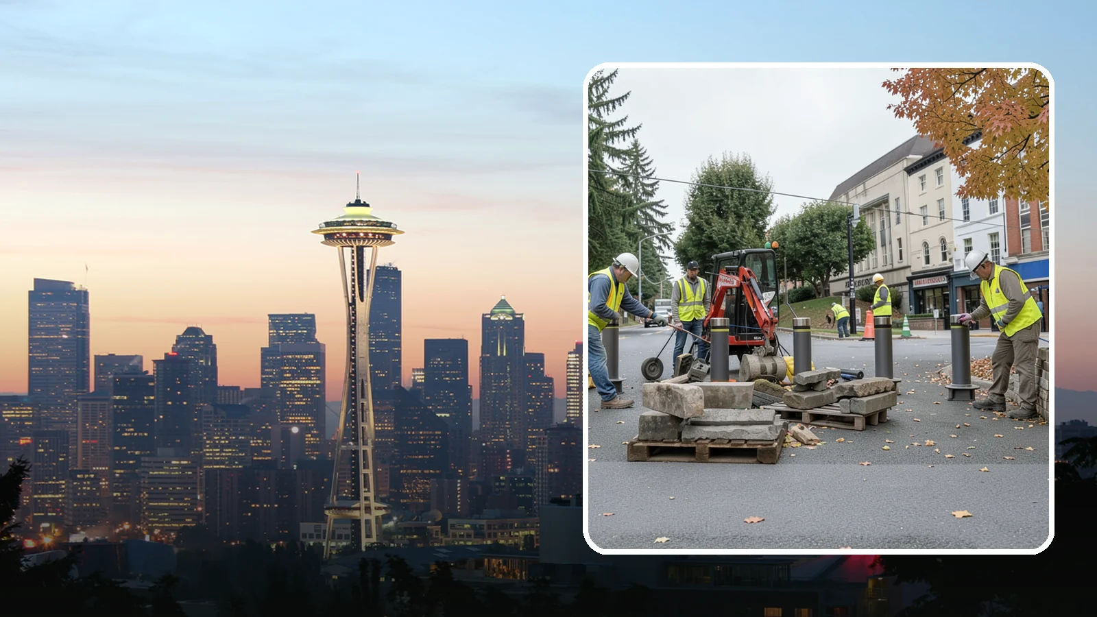 Bollard Installation in Seattle, King County, WA - Install fixed, removable, and security bollards to control vehicle access and protect public spaces.