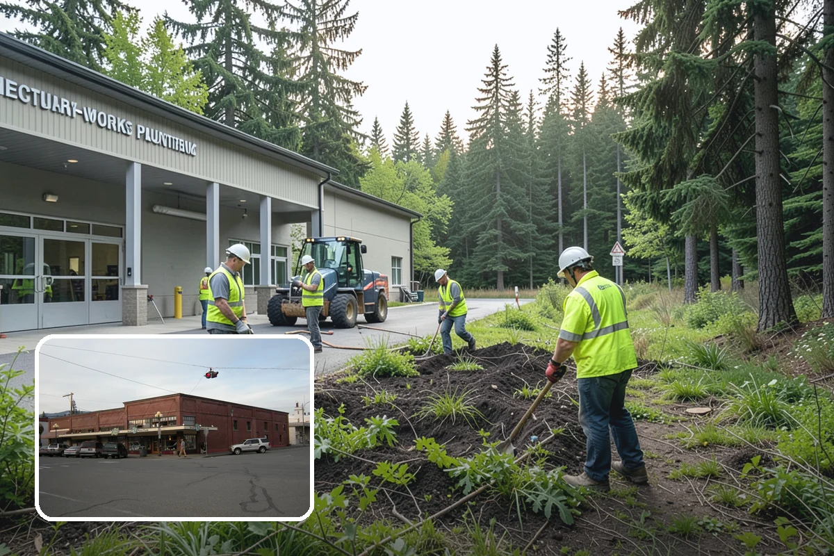 Bollard Installation in Sedro-Woolley, Skagit County, WA - Controls vehicle access and protects pedestrian areas
