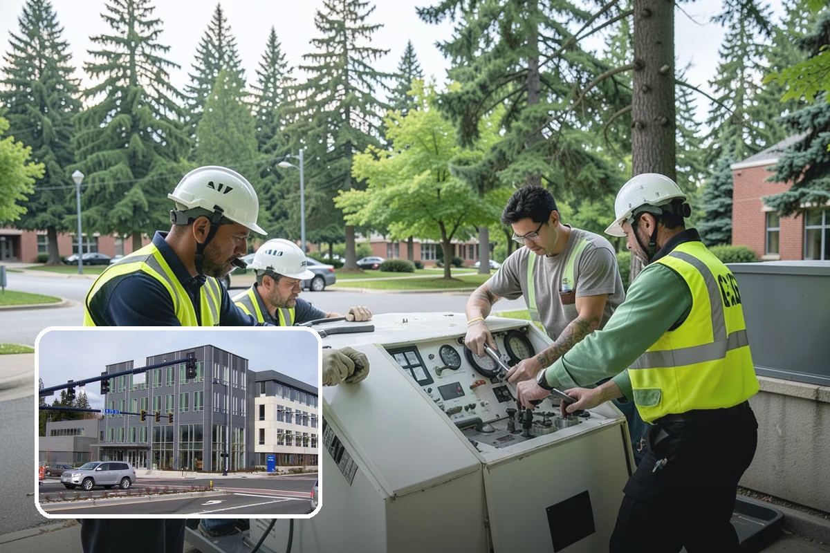 Bollard Installation in Shoreline, King County, WA - Controls vehicle access and protects pedestrian areas