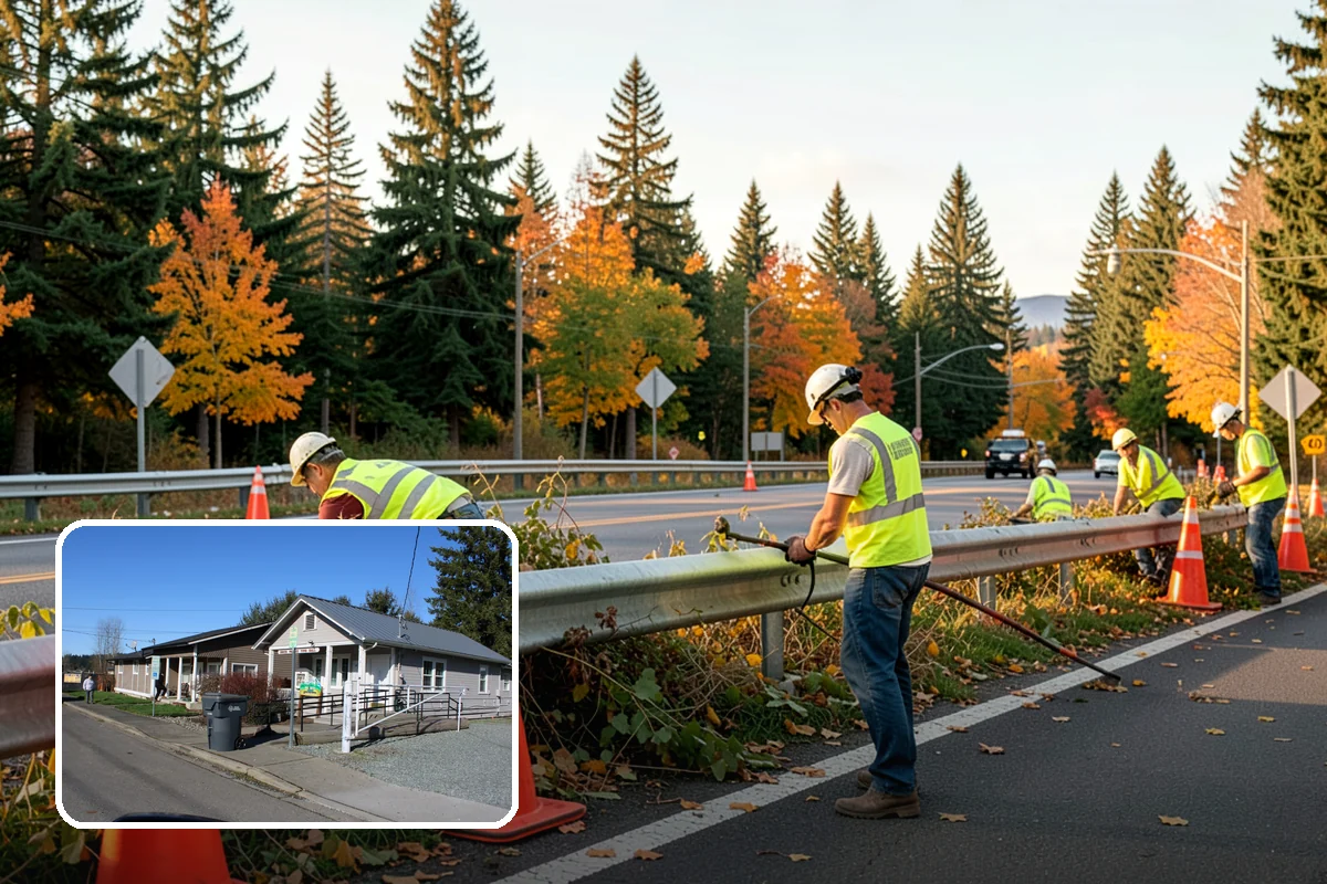 Bollard Installation in South Prairie, Pierce County, WA - Controls vehicle access and protects pedestrian areas