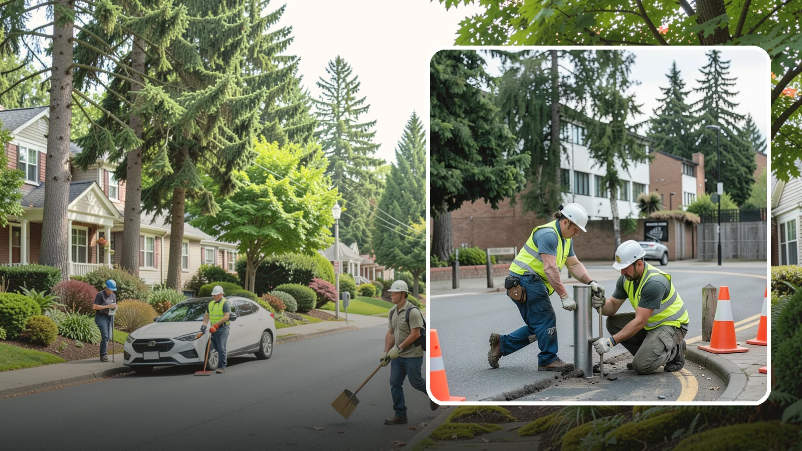 Bollard Replacement in Beaux Arts Village, King County, WA - Bollard replacement restores vehicle protection and access control at damaged public installations.