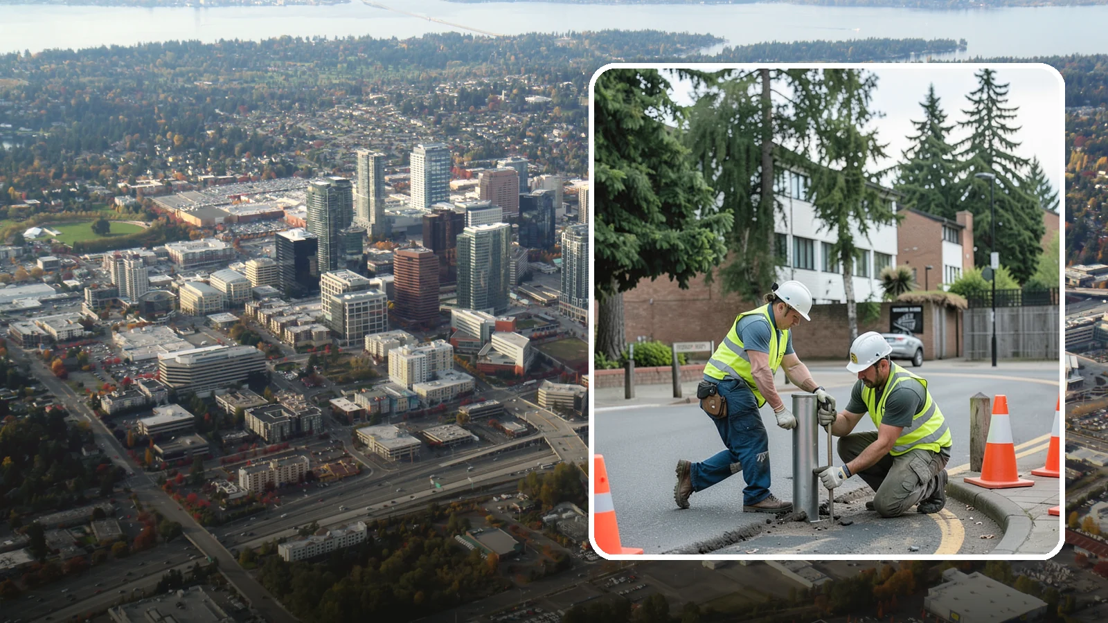 Bollard Replacement in Bellevue, King County, WA - Bollard replacement restores vehicle protection and access control at damaged public installations.
