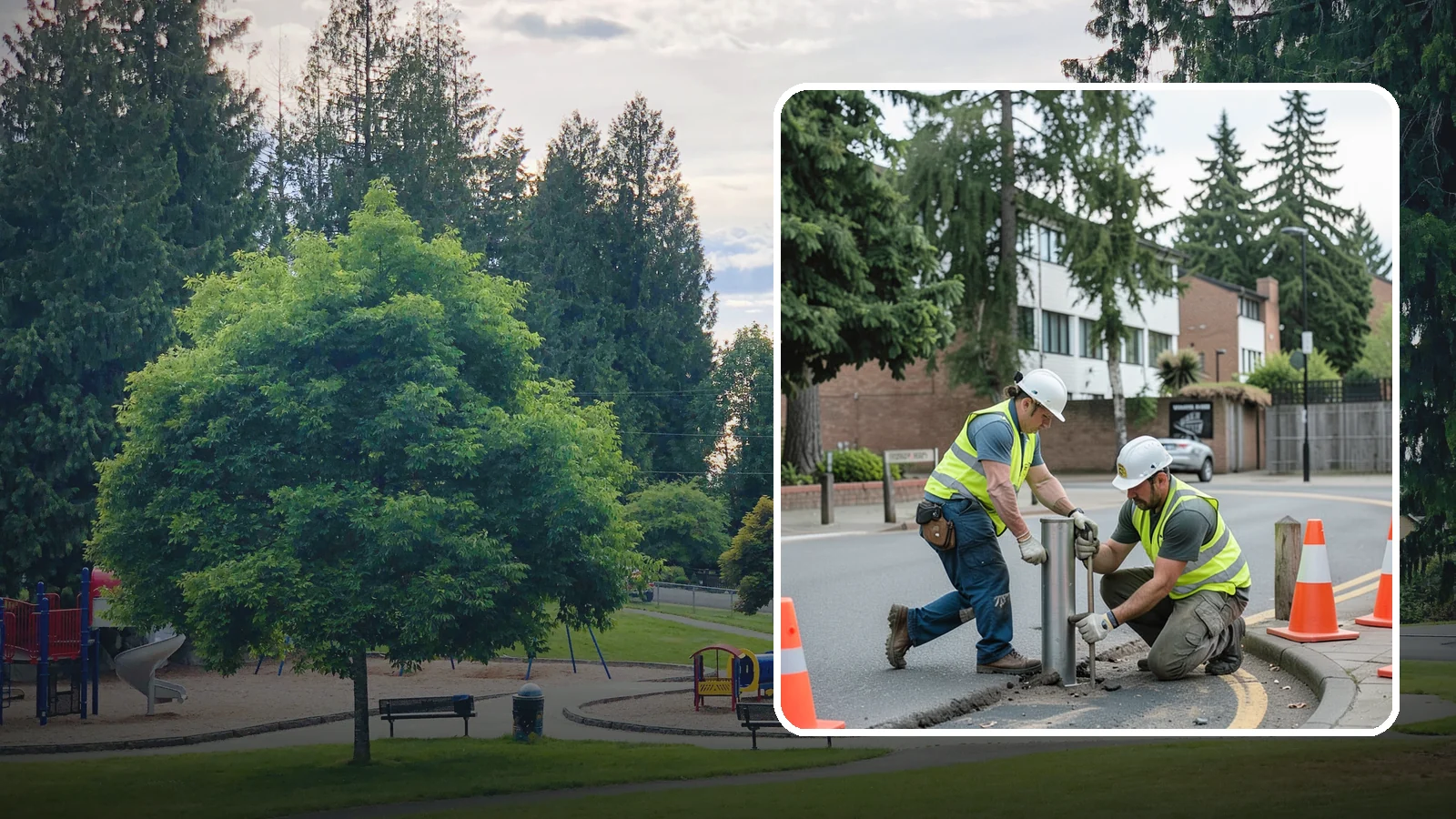 Bollard Replacement in Bonney Lake, Pierce County, WA - Bollard replacement restores vehicle protection and access control at damaged public installations.