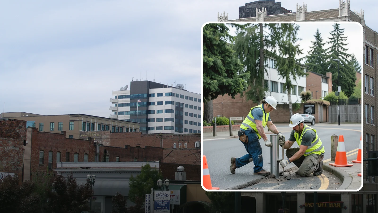 Bollard Replacement in Everett, Snohomish County, WA - Bollard replacement restores vehicle protection and access control at damaged public installations.