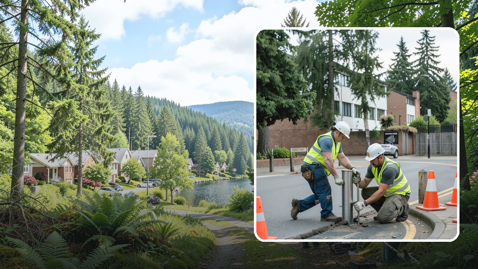 Bollard Replacement in Lake Forest Park, King County, WA - Bollard replacement restores vehicle protection and access control at damaged public installations.