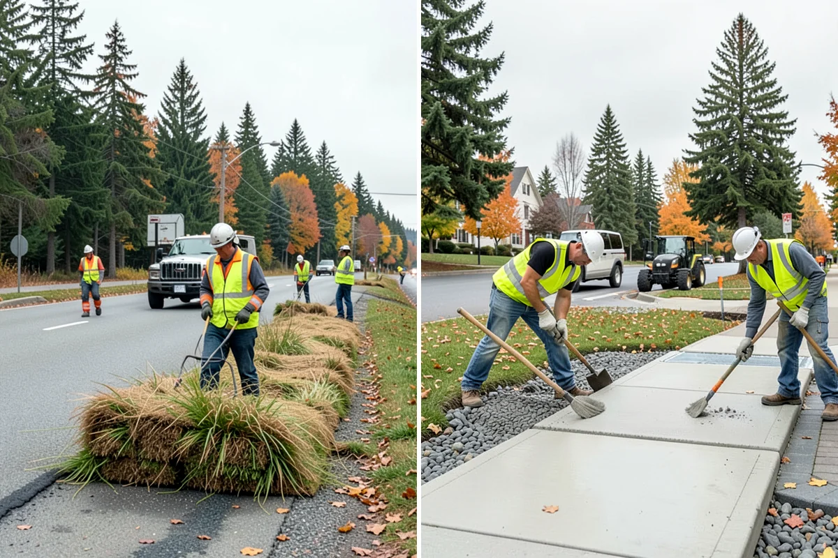 Bollard Replacement in Maple Valley, King County, WA - Assess damaged bollards and foundation condition