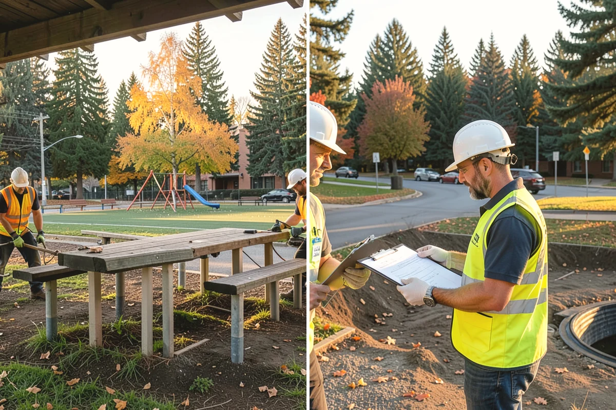 Bollard Replacement in Monroe, Snohomish County, WA - Assess damaged bollards and foundation condition