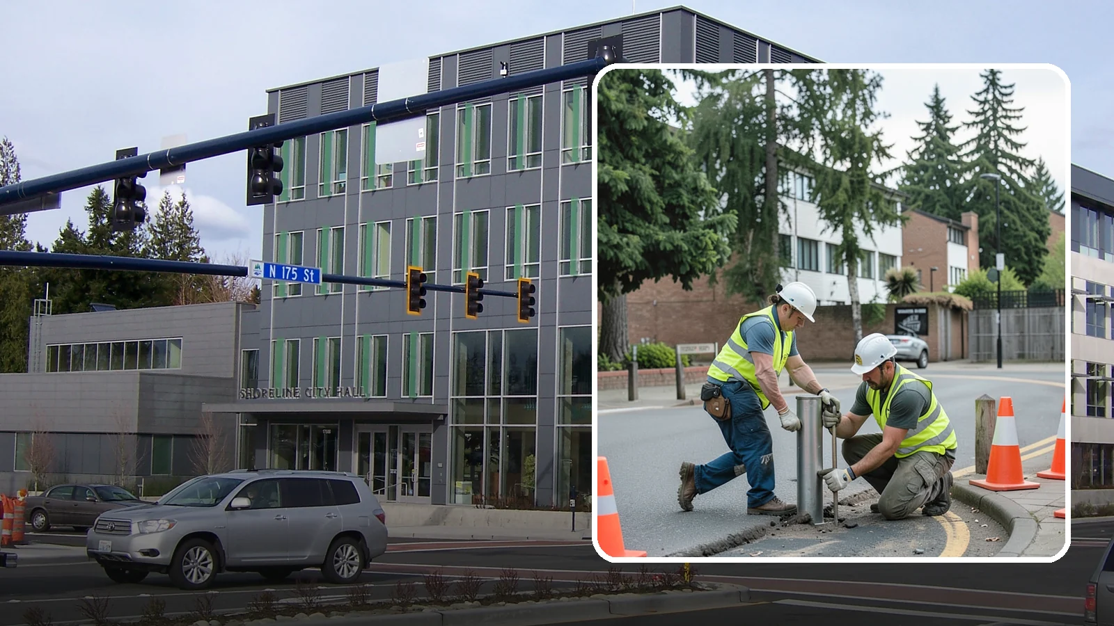 Bollard Replacement in Shoreline, King County, WA - Bollard replacement restores vehicle protection and access control at damaged public installations.
