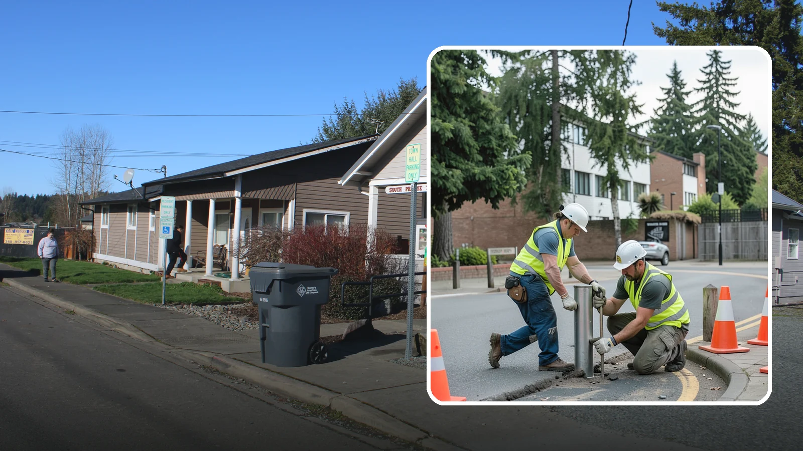 Bollard Replacement in South Prairie, Pierce County, WA - Bollard replacement restores vehicle protection and access control at damaged public installations.
